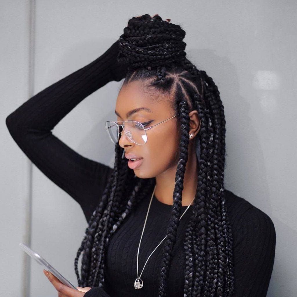 Most Popular Big Braids Hairstyles For Medium Length Hair Inside Box Braids On Natural Hair: How To Create Them And + 26 Looks To Love (View 4 of 20)