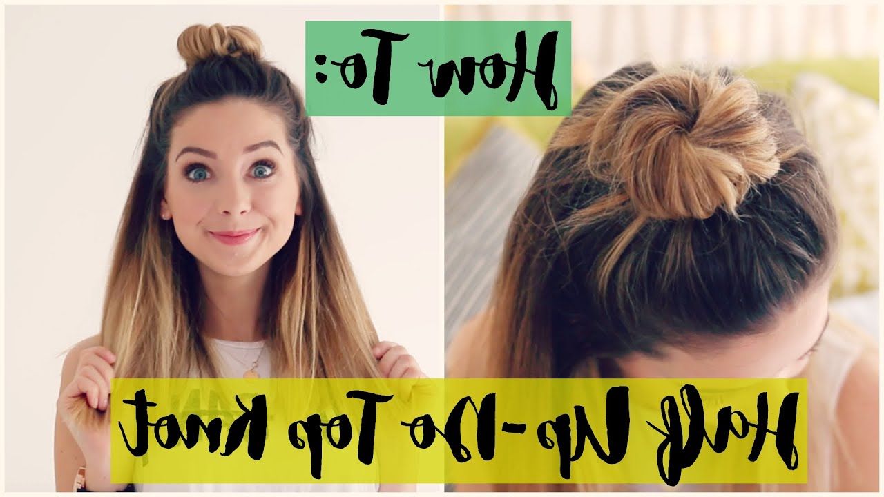 Most Recently Released Half Up Hairstyles With Top Knots Inside How To: Half Up Do Top Knot (View 12 of 20)
