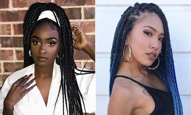Newest Really Royal Braid Hairstyles In 23 Best Long Box Braids Hairstyles And Ideas – Page 2 Of 2 – Stayglam (View 10 of 20)