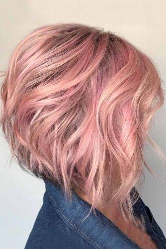 Pastel Pink Hair, Pink Hair,  Bright Hair Colors With 2017 Pink Balayage Haircuts For Wavy Lob (View 11 of 20)