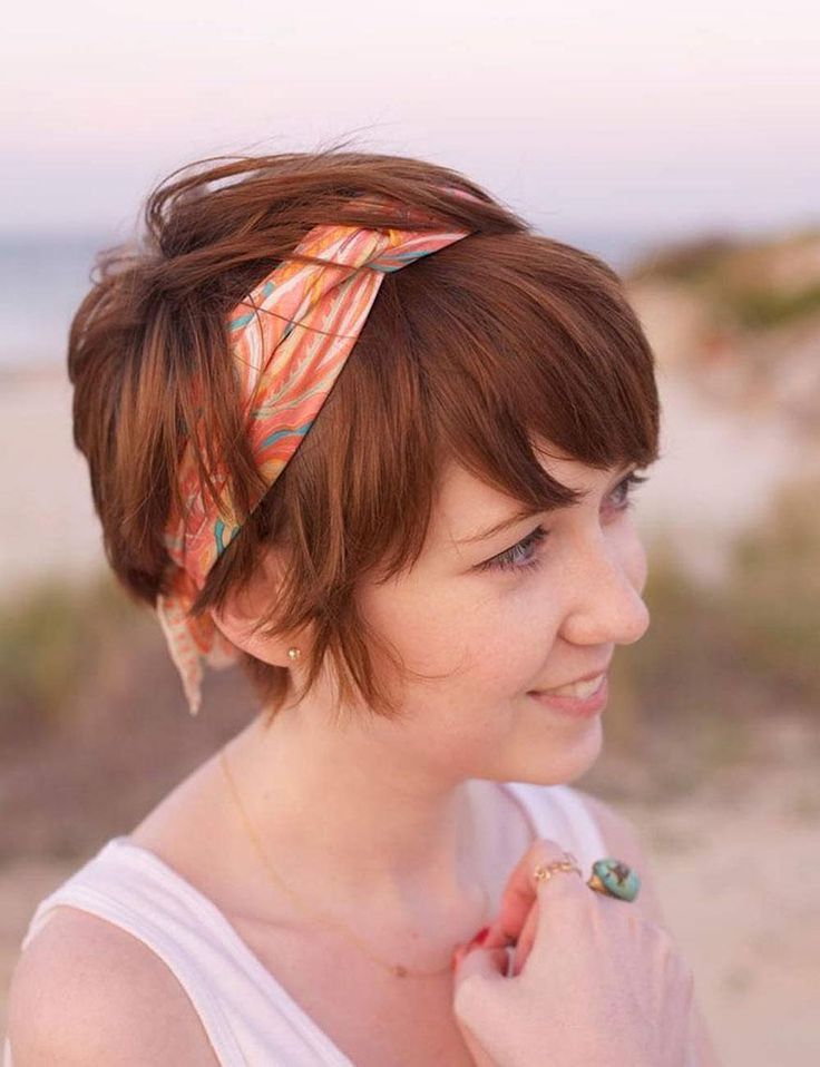 Pin On Beauty Inside Wavy Pixie Hairstyles With Scarf (View 8 of 20)