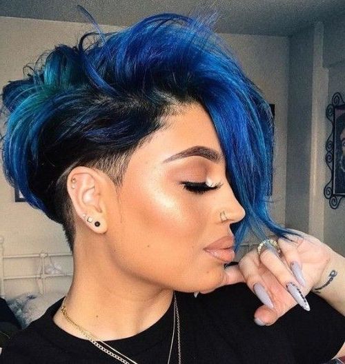 Pin On Hairstyles Pertaining To Blue Punky Pixie Hairstyles With Undercut (View 1 of 20)