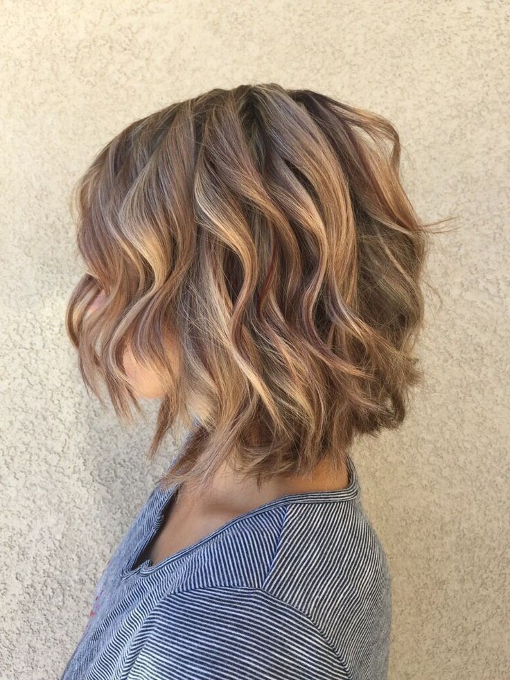 Pin On Short Hairstyles Throughout Well Liked Beach Waves Haircuts With Lowlights (View 5 of 20)