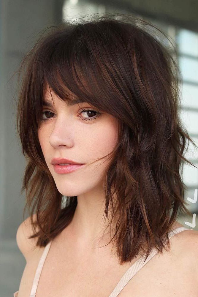 Popular Medium Haircuts With A Fringe Intended For Pin On Medium Length Hair (View 8 of 20)