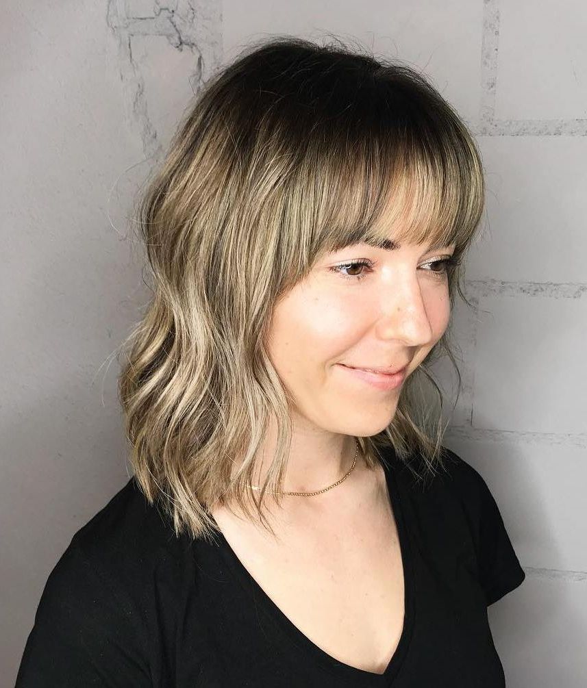 Recent Medium Length Haircuts With Arched Bangs For 25 Latest Medium Length Hairstyles With Bangs For  (View 12 of 20)