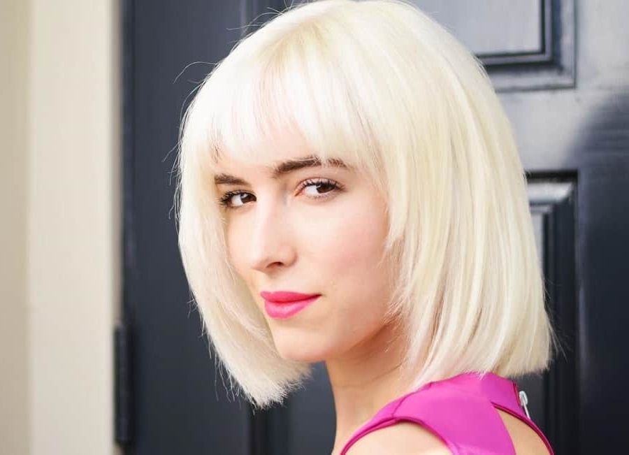 The 18 Cutest Platinum Blonde Bobs To Try In 2022 For Most Current Icy Blonde Inverted Bob Haircuts (View 14 of 20)