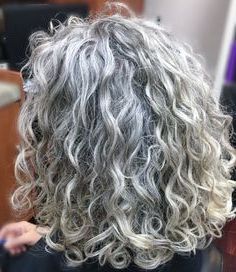 Thick, Wavy, Curly Natural Grey Hair. I Love The Colour And Texture Of Her  Hair (View 1 of 20)
