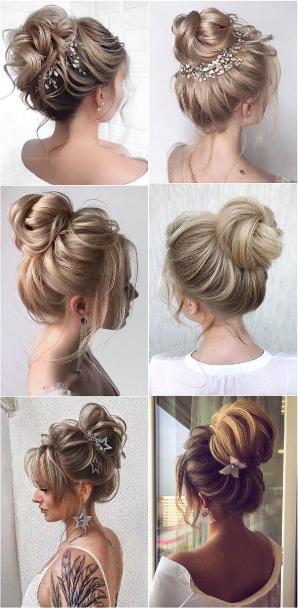 Top 20 Messy High Bun Wedding Hairstyles 2023 For Recent High Bun Hairstyles (View 9 of 20)