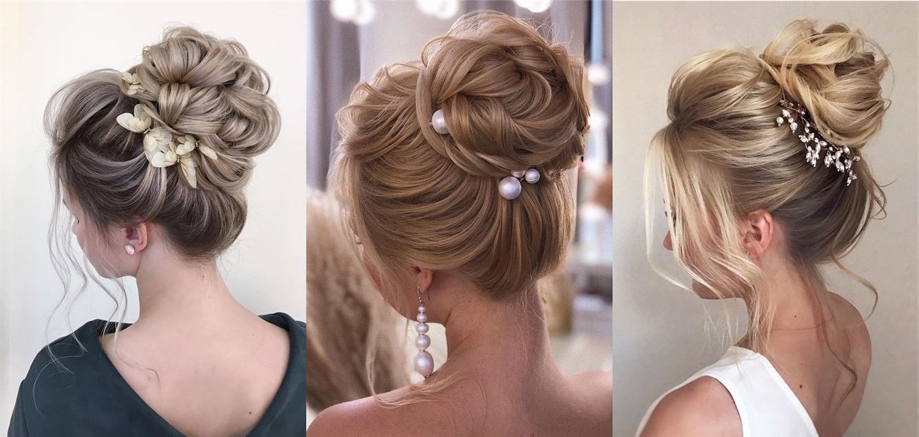 Top 20 Messy High Bun Wedding Hairstyles 2023 Inside Latest High Bun Hairstyles (View 14 of 20)