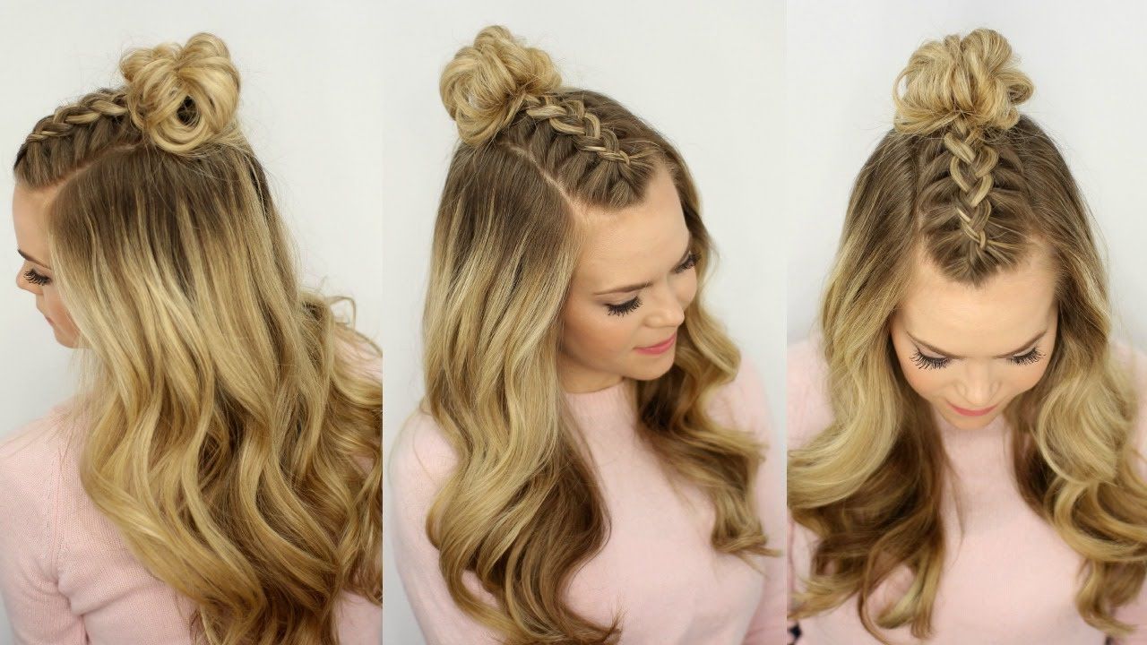 Trendy Braided Half Up Knot Hairstyles Pertaining To Mohawk Braid Top Knot (View 15 of 20)