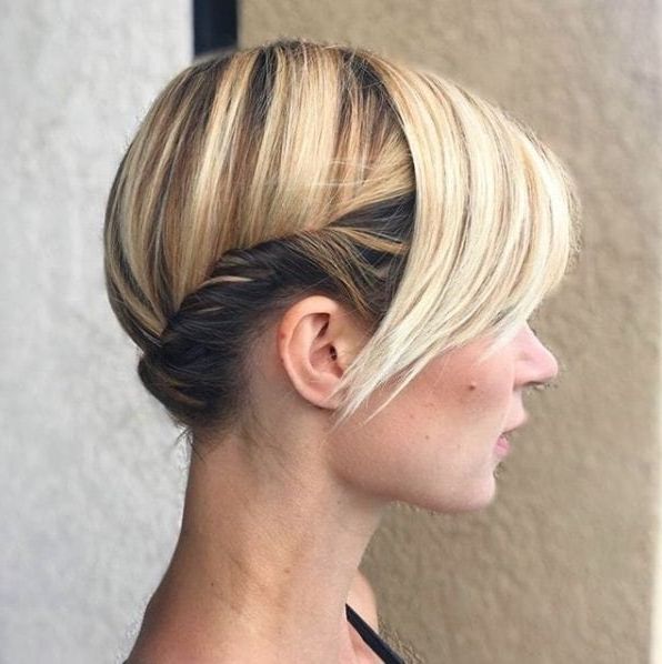 Updos For Short Hair: 15 Pretty Looks Short Haired Ladies Will Love To Rock Pertaining To Twisted Updo Hairstyles For Bob Haircut (View 9 of 20)