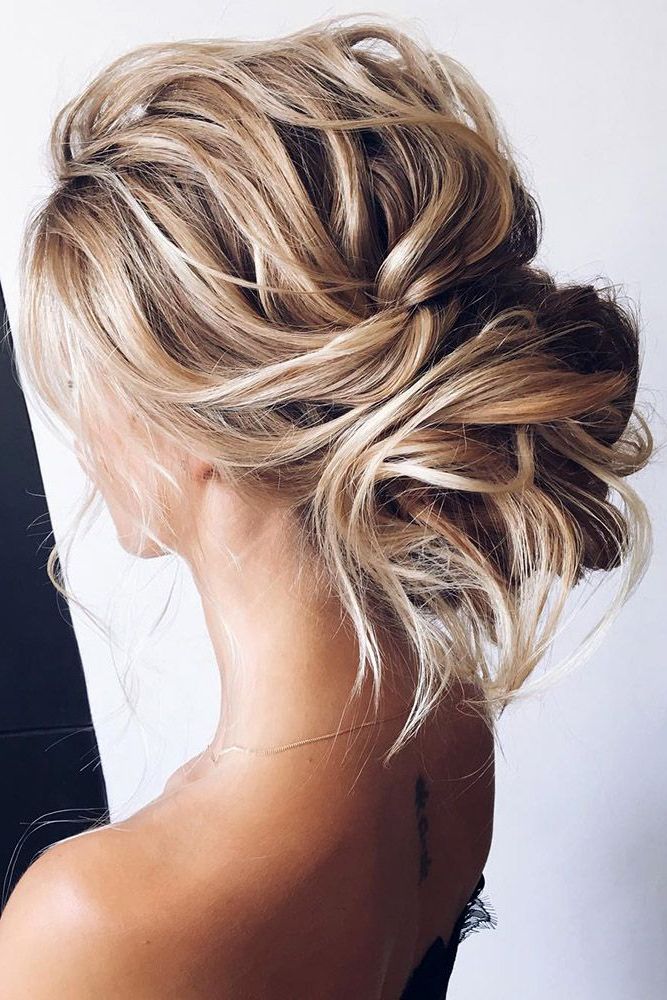 Wedding Updos Curly Messy Low Bun On Medium Blonde Hair Lena Bogucharskaya  Via Instagram (View 8 of 20)