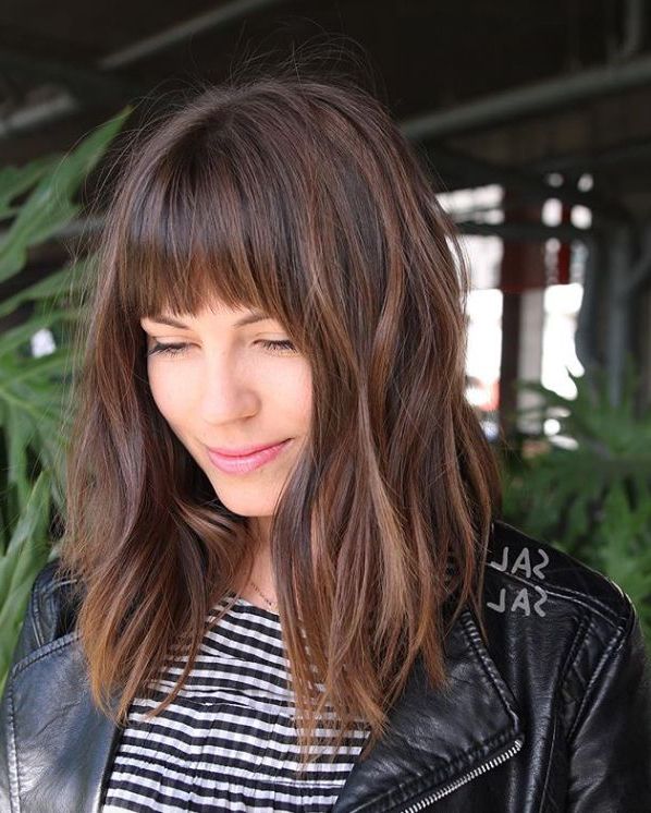 Well Known Blunt Lob Haircuts With Straight Bangs Within The Most Flattering Hairstyles For Long Faces (View 10 of 20)