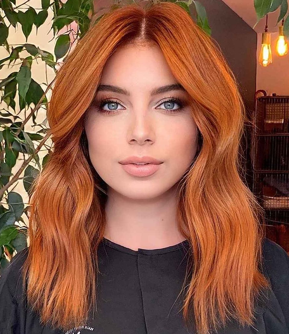 Widely Used Copper Medium Length Hairstyles Regarding Copper Hair Colour Trend: How To Choose And Maintain The Style Of  (View 5 of 20)
