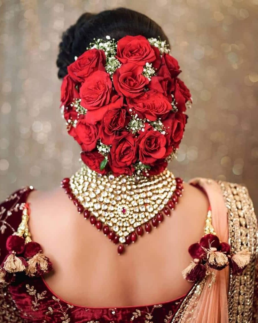 15 Indian Bridal Hairstyles With Flowers – Candy Crow With Favorite Bridal Flower Hairstyle (View 7 of 15)