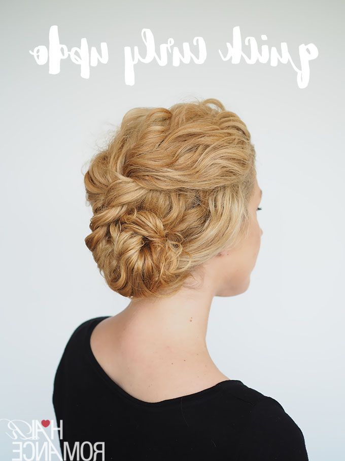 2 Min Updo For Curly Hair – Hair Romance In Newest Updo For Long Curly Hair (View 3 of 15)
