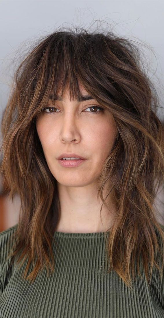 20 Mid Length Hairstyles With Fringe And Layers : Modern Shag Haircut Inside Well Known Shoulder Length Shag For Thick Hair (Gallery 9 of 20)