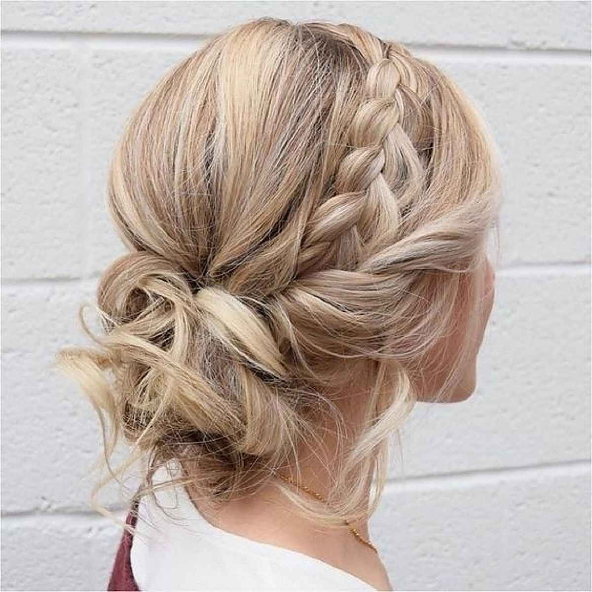 20 Romantic Bun Hairstyles For Prom That Are Easy To Do Regarding Best And Newest Undone Side Braid And Bun Upstyle (Gallery 12 of 15)