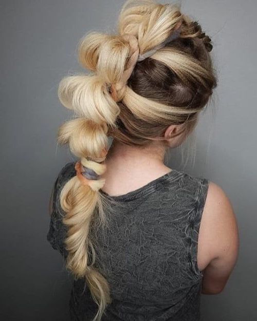 2019 Twisted Mohawk Like Ponytail In Mohawk Ponytail Braid (Gallery 4 of 15)
