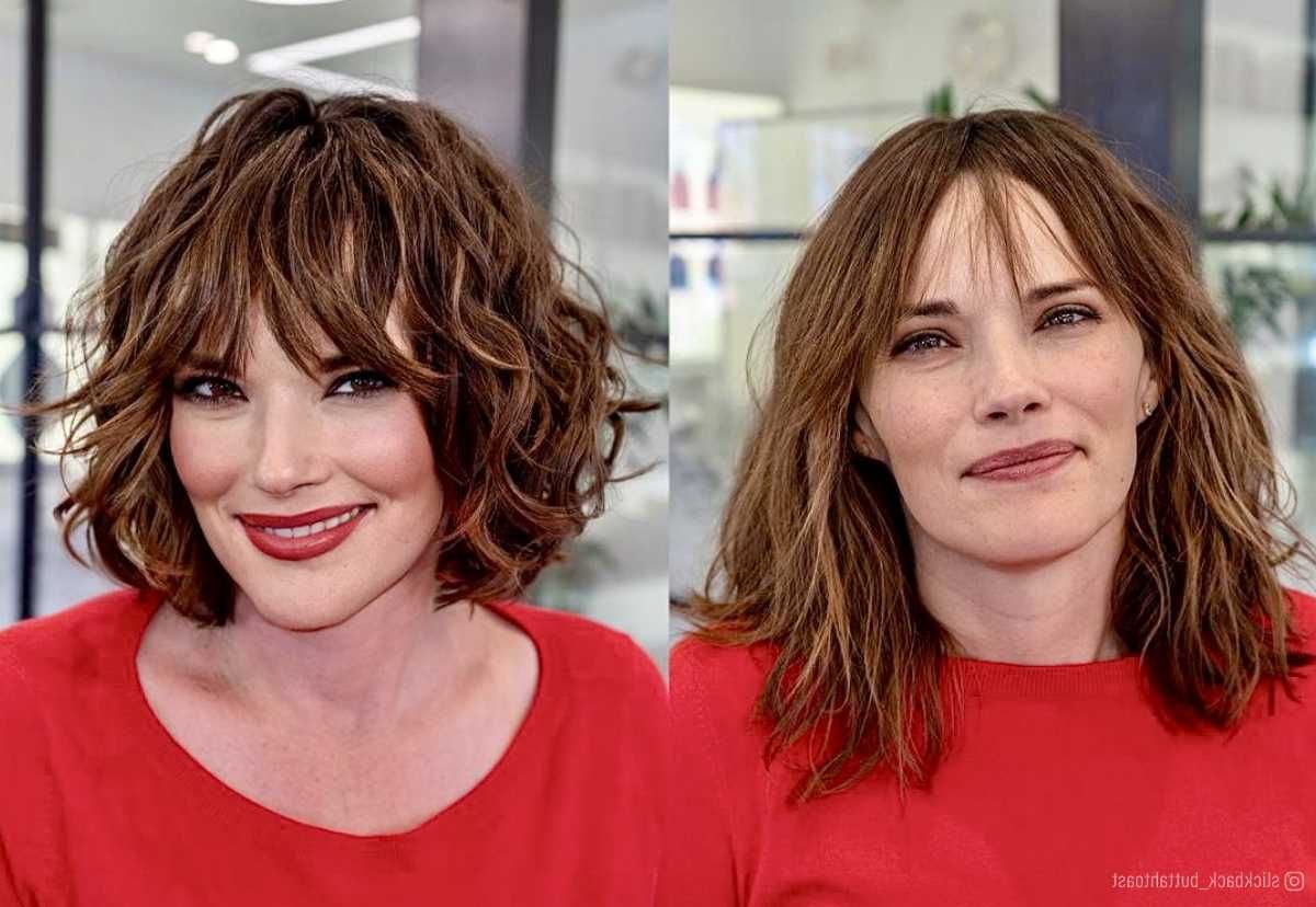 25 Cutest Wavy Bobs With Bangs Women Are Getting Right Now Inside Most Popular Wavy Lob With Choppy Bangs (View 6 of 15)