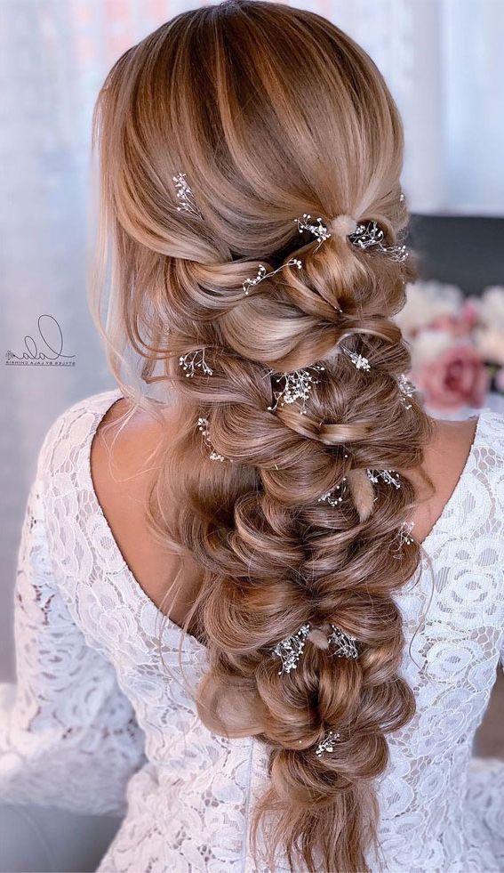 30 Glamorous Braids To Make A Statement On Your Big Day : Luxe Boho  Cascading Braids Regarding Most Up To Date Boho Updo With Fishtail Braids (Gallery 10 of 15)