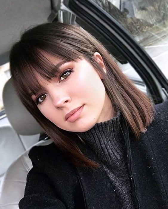 31 Beautiful And Cute Wispy Bangs Ideas – Styleoholic For Famous Light Brown Medium Hair With Bangs (View 9 of 15)