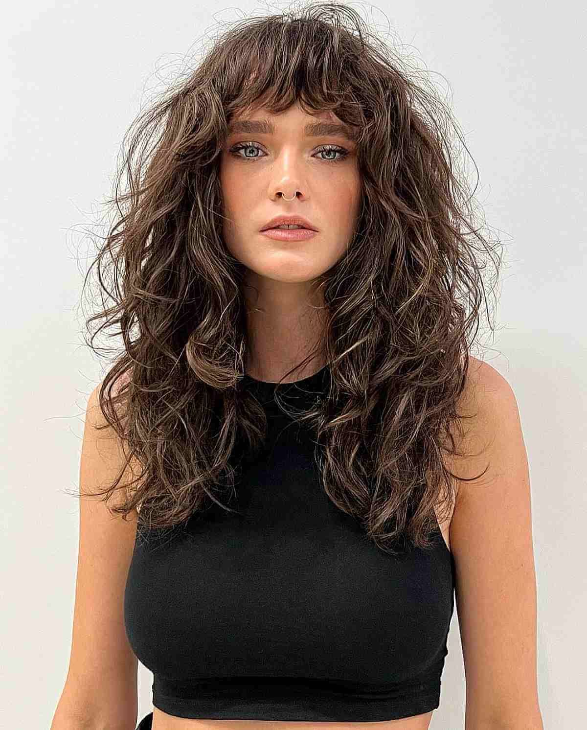 32 Ways To Pair Wavy Hair With Bangs For A Super Flattering Look Regarding Preferred Slightly Curly Hair With Bangs (Gallery 6 of 15)