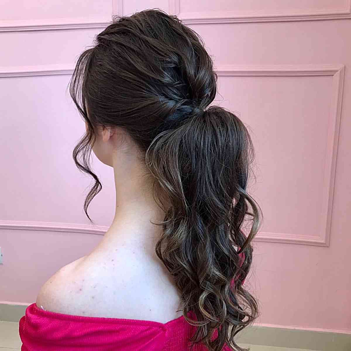 33 Cutest Prom Ponytail Hairstyles That Are Easy To Do! Throughout Preferred Chic Ponytail Updo For Long Curly Hair (Gallery 8 of 15)