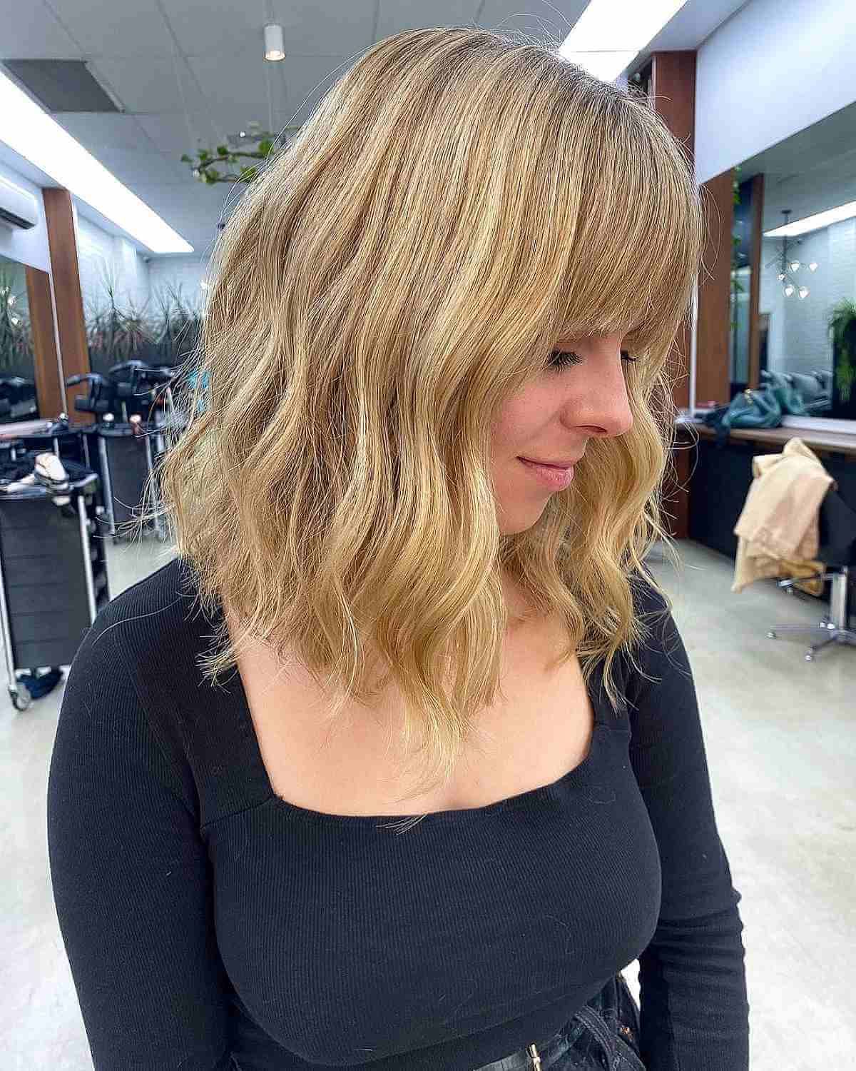 42 Trendiest Long Bob With Bangs + What To Consider Before Getting This Pertaining To Popular Blonde Razored Lob With Full Bangs (View 8 of 15)