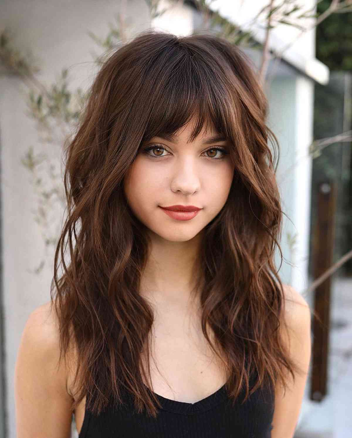 44 Trendy Medium Layered Haircuts With Bangs With 2018 Dip Dye Medium Layered Hair With Bangs (View 11 of 15)