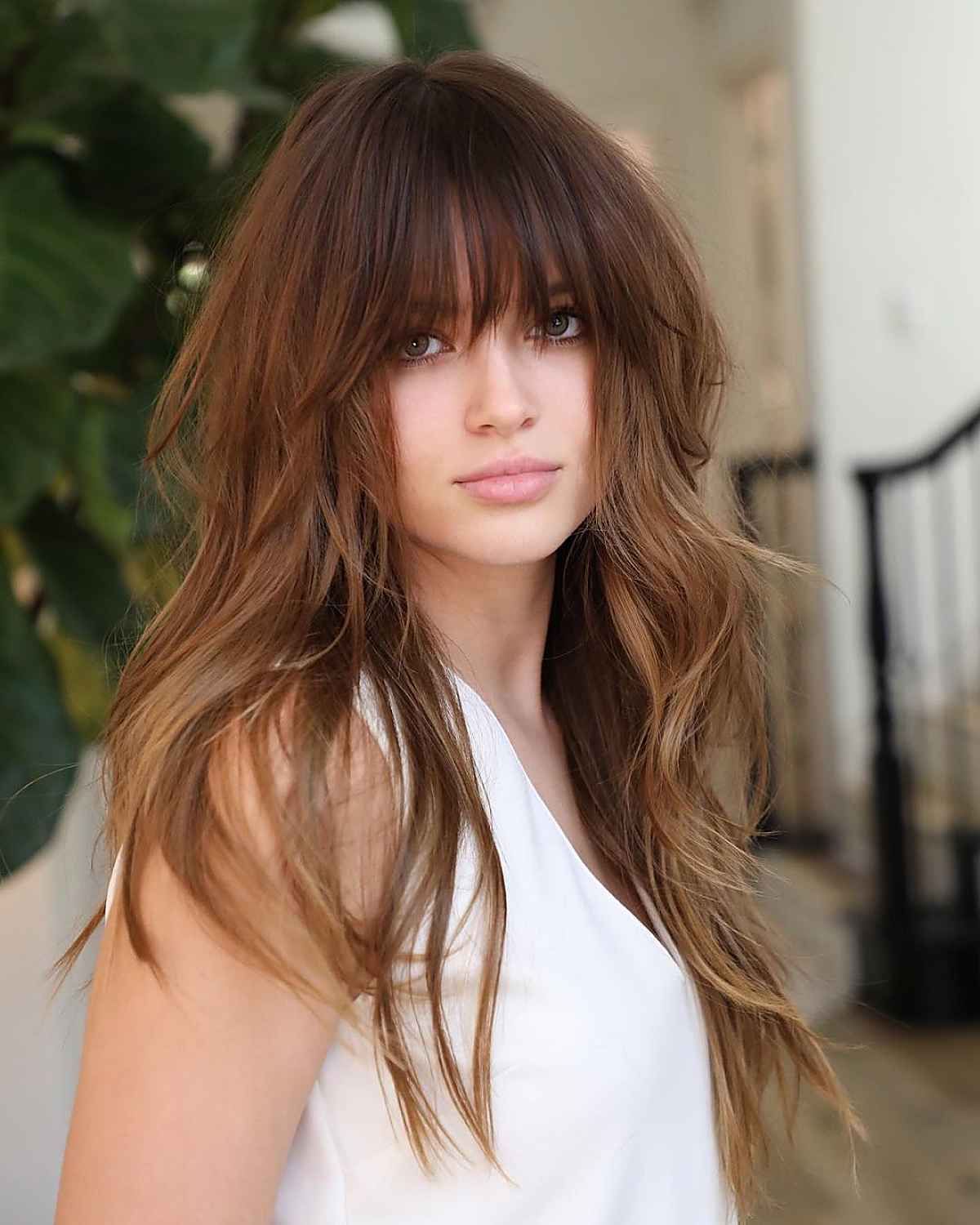 50+ Trendiest Long Shag Haircuts For The Ultimate Textured Look Intended For Most Recently Released Long Bangs And Shaggy Lengths (Gallery 8 of 15)