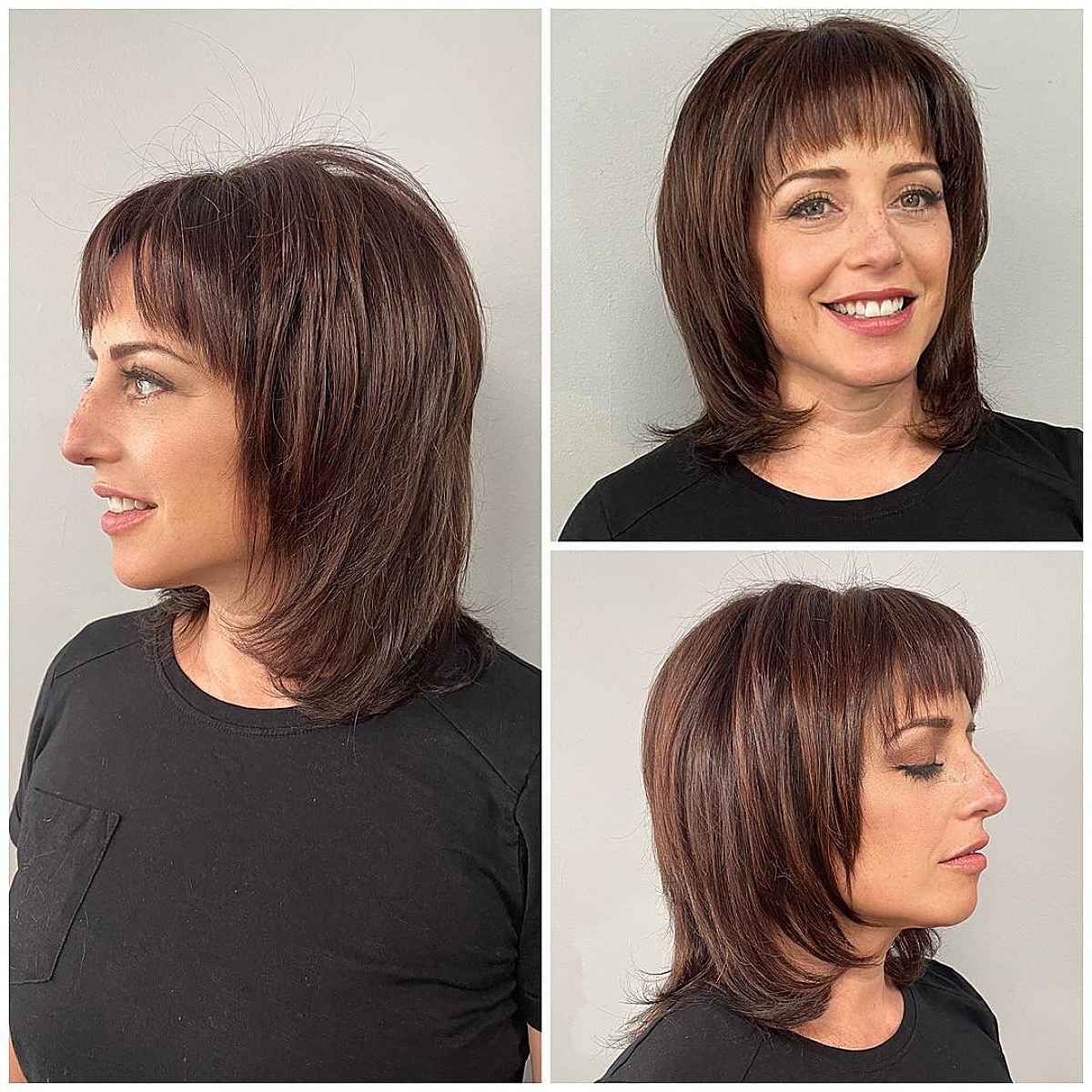 51 Low Maintenance Shaggy Haircuts With Bangs For Busy & Trendy Women Within Popular Low Maintenance Shag For Thin Hair (Gallery 3 of 15)