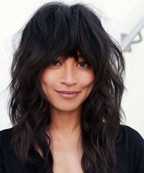 55 Stunning Shag Haircuts To Try In 2023 Throughout Famous Medium Shaggy Black Hair With Bangs (View 15 of 15)