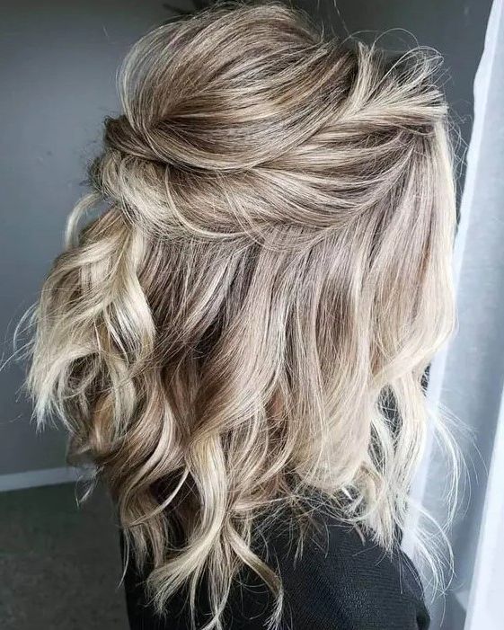 60 Romantic And Chic Twisted Half Updos – Weddingomania Intended For Latest Partial Updo For Long Hair (View 11 of 15)
