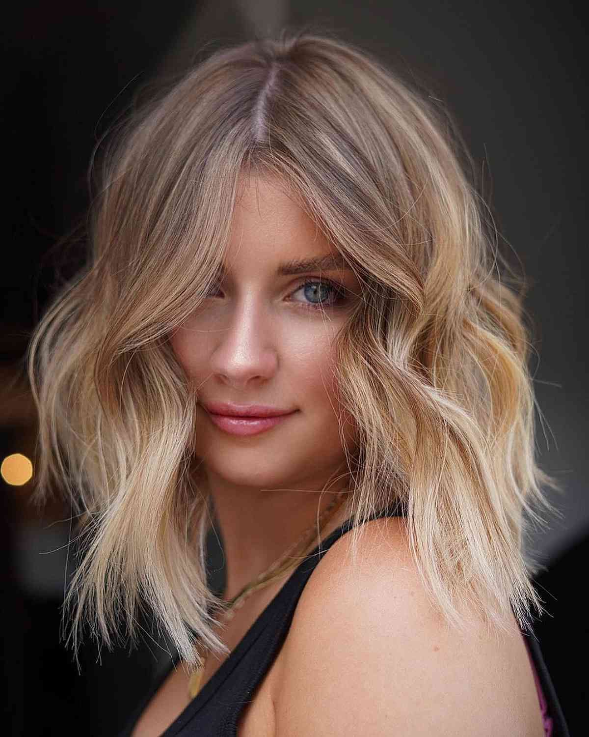 65 Middle Part Hairstyles Trending Right Now Regarding Newest Center Parted Medium Hair (Gallery 10 of 20)
