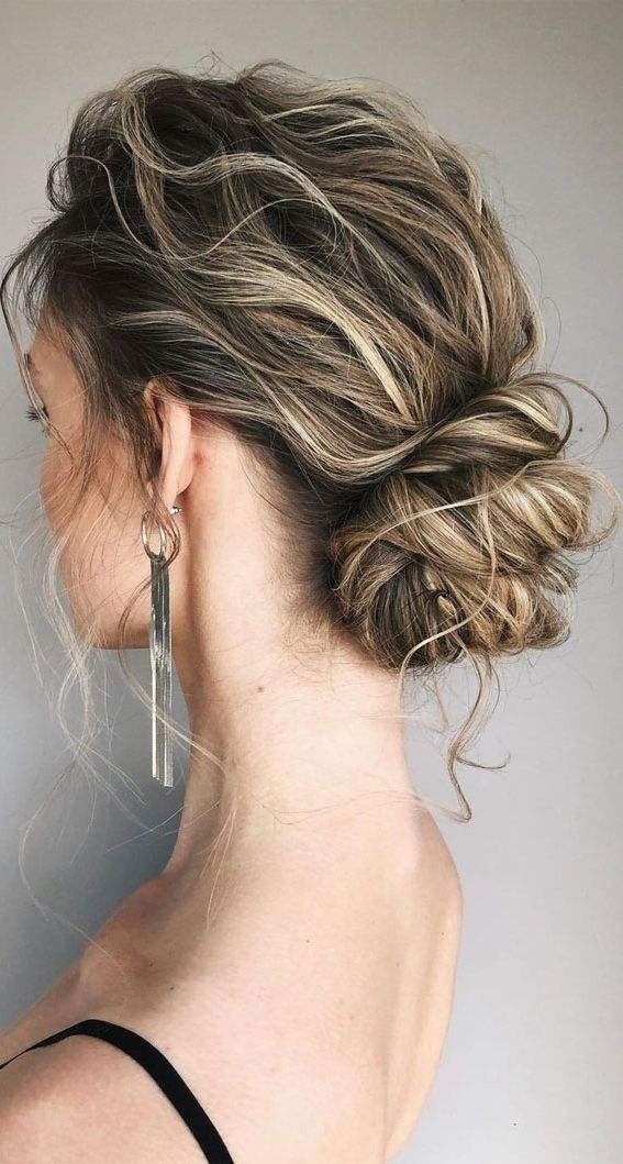 70 Latest Updo Hairstyles For Your Trendy Looks In 2021 : Timeless Texture  Updo Show Off Highlights With Regard To Most Recent Messy Chignon With Highlights (Gallery 15 of 15)