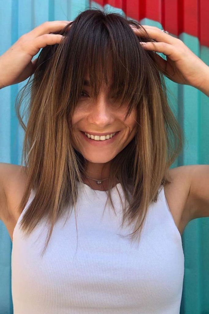 80 Medium Length Hairstyles: Trends And Ideas For Women Inside Well Known Light Brown Medium Hair With Bangs (Gallery 12 of 15)