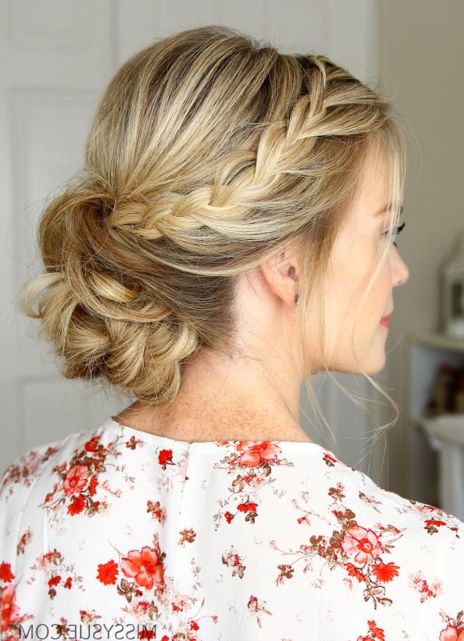 Best And Newest Braided Updo For Long Hair Throughout Pretty Summer Hairstyles For Long Hair : Easy Braided Updos • Ohmeohmy Blog (Gallery 3 of 15)