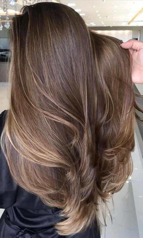 Best And Newest Layers And Highlights Throughout 50 Trendy Hair Colors To Wear In Winter : Layered Light Brown Hair With  Blonde Highlights (Gallery 8 of 20)