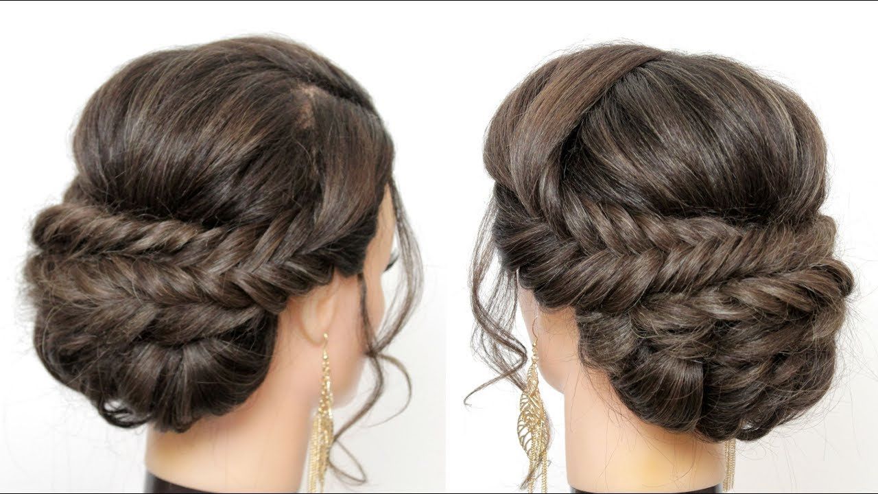 Braided Updo Tutorial. Prom Wedding Hairstyles For Long Hair – Youtube Intended For Best And Newest Braided Updo For Long Hair (Gallery 6 of 15)