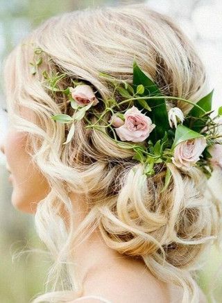 Bridal & Wedding Hairstyles With Flowers (Gallery 2 of 15)