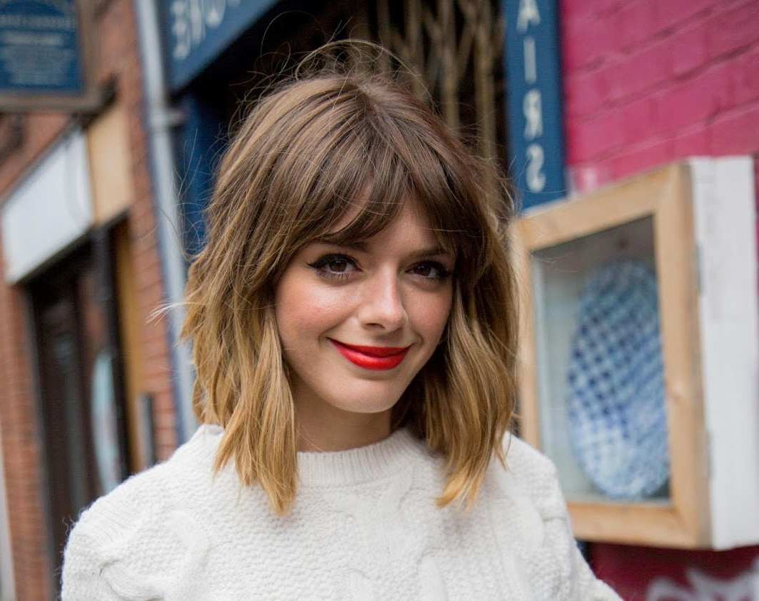 Chunky Bob With Bangs: All You Need To Know About The Latest Bob Haircut  Trend + Inspiring Gallery! Inside Trendy Shoulder Length Bob With Bangs (View 11 of 15)