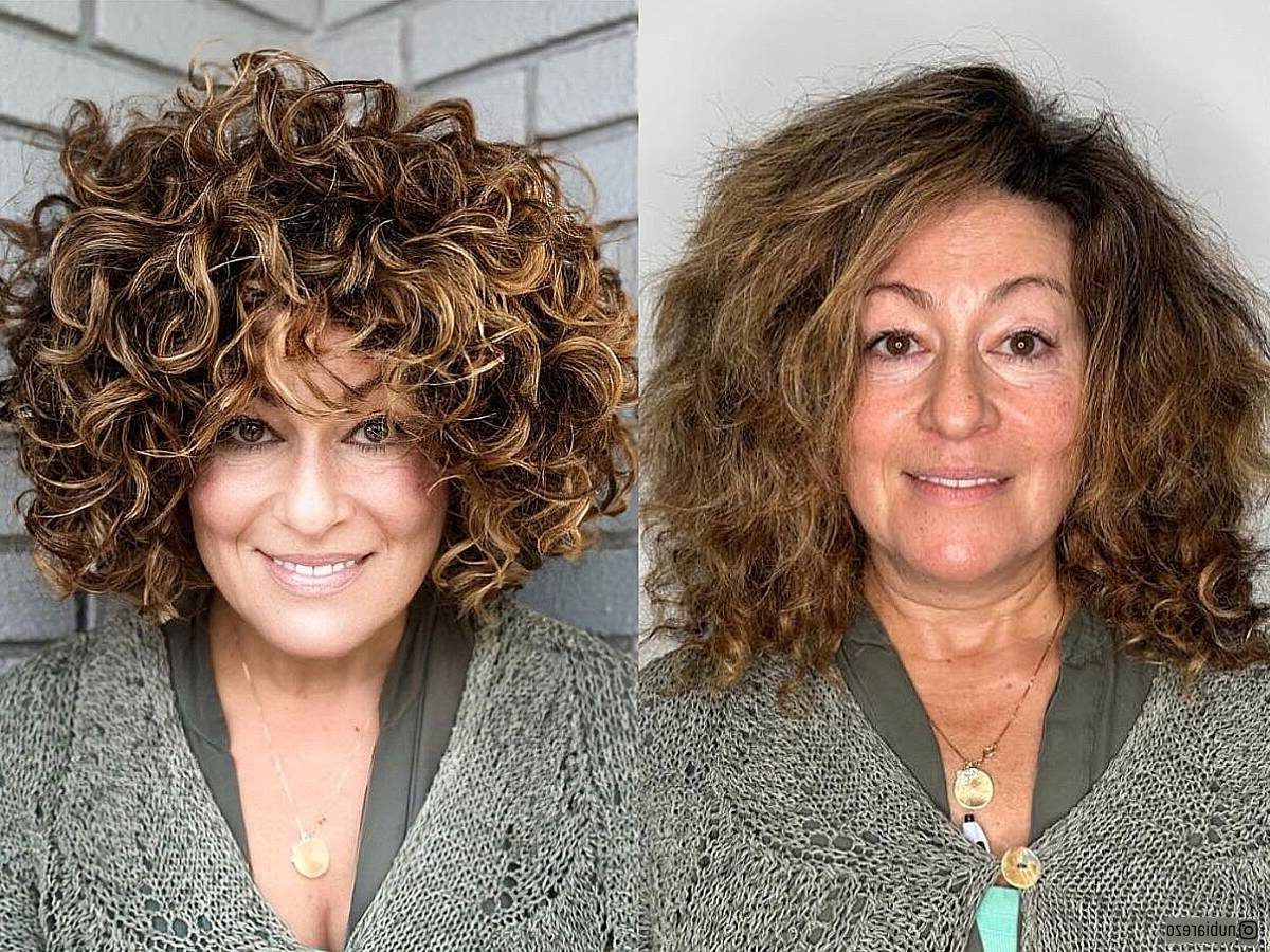Curls That Wow: 26 Hairdos For Women Over 60 With Curly Hair For 2018 Curly Bangs Hairstyle For Women Over 50 (Gallery 6 of 15)