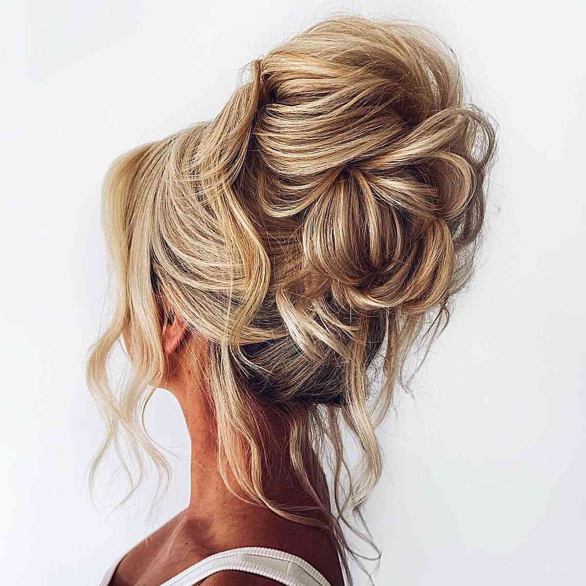 Current High Updo For Long Hair With Hair Pins In Updos For Long Hair – Cute & Easy Updos For 2023 (Gallery 8 of 15)