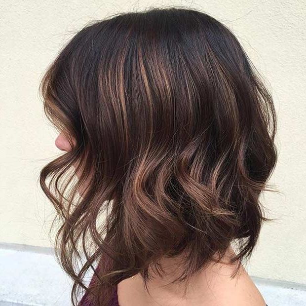 Current Lob Hairstyle With Warm Highlights Regarding 51 Gorgeous Long Bob Hairstyles – Stayglam (Gallery 17 of 20)