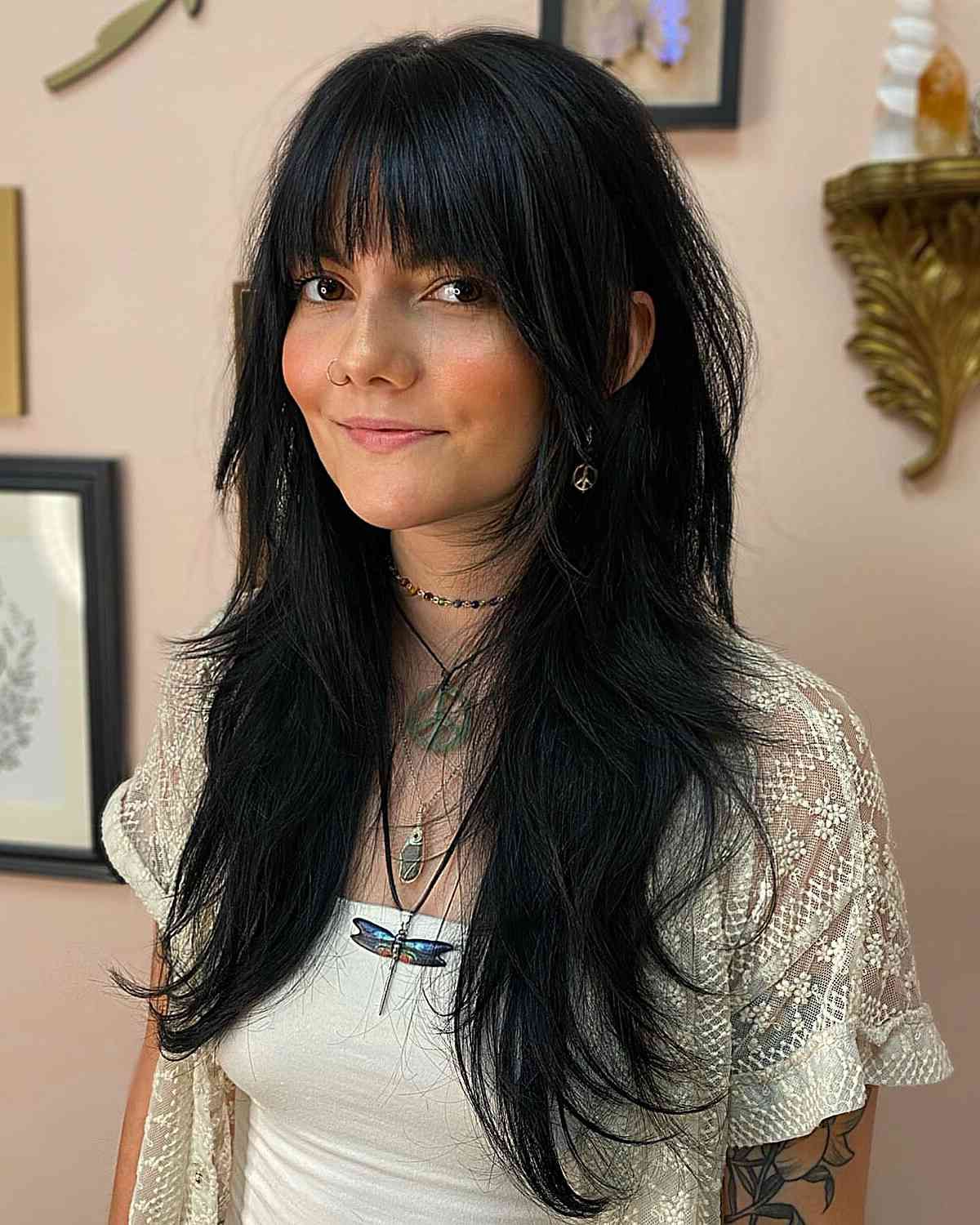 Current Soft Shag With Wispy Bangs In 57 Coolest Long Shags With Bangs For A Trendy, New Look (Gallery 7 of 15)
