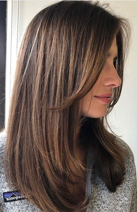 Cute Medium Length Haircuts & Hairstyles : Layered With Curtain Bang Intended For Most Recently Released Medium One Length Haircut (Gallery 11 of 20)