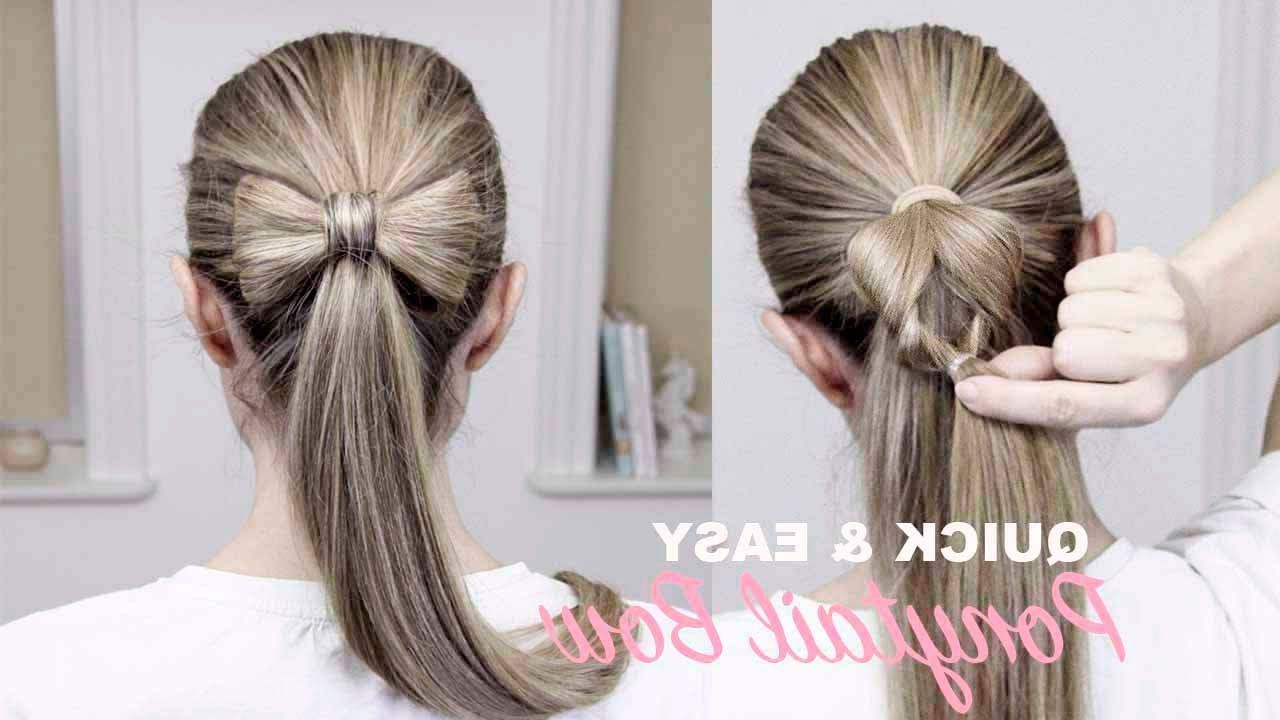 Easy Ponytail Bow 🎀nina Starck – Youtube With Well Known Classic Updo With A Bow (Gallery 12 of 15)