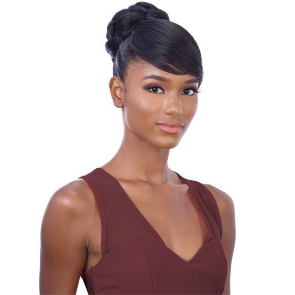 Equal Hairpiece + Fringe Fancy Bun Bang 2pcs (swoop Side) – Superbeaute.fr Intended For Well Known High Bun With A Side Fringe (Gallery 12 of 15)