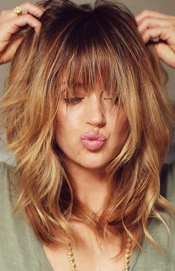 Famous Medium Haircut With Shaggy Layers For Cute Shag Haircuts, Best Shag Hairstyles, Shag With Bangs (View 12 of 20)
